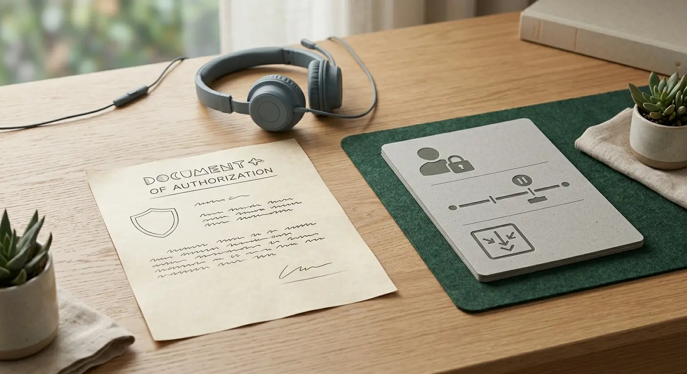 Editorial trust checklist with licence document, support headset and responsible gambling controls
